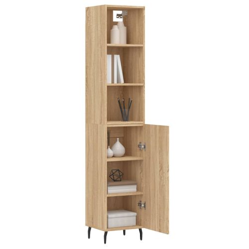 Buffet haut Chêne sonoma 34,5x34x180 cm Bois d'ingénierie - Photo n°3; ?>