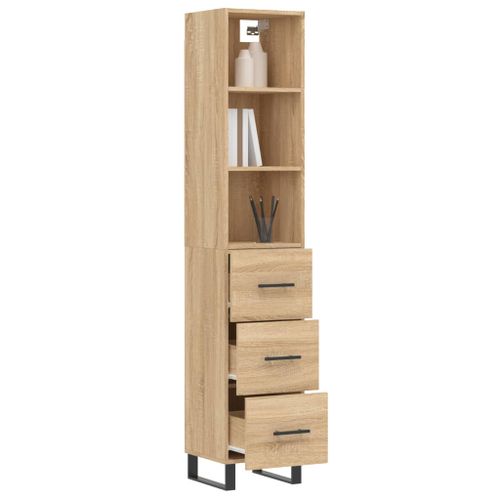 Buffet haut Chêne sonoma 34,5x34x180 cm Bois d'ingénierie - Photo n°3; ?>