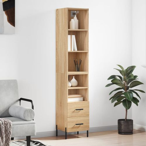 Buffet haut Chêne sonoma 34,5x34x180 cm Bois d'ingénierie - Photo n°2; ?>