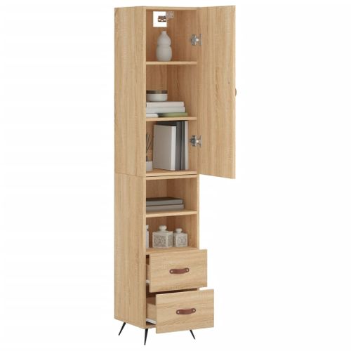 Buffet haut Chêne sonoma 34,5x34x180 cm Bois d'ingénierie - Photo n°3; ?>