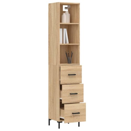 Buffet haut Chêne sonoma 34,5x34x180 cm Bois d'ingénierie - Photo n°3; ?>