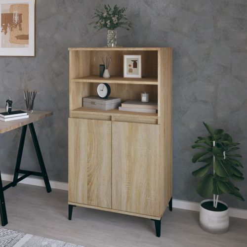 Buffet haut Chêne sonoma 60x36x110 cm Bois d'ingénierie - Photo n°2; ?>