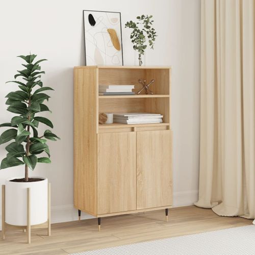 Buffet haut Chêne sonoma 60x36x110 cm Bois d'ingénierie - Photo n°2; ?>