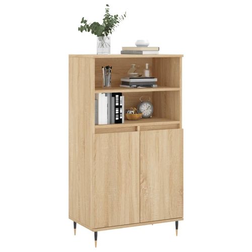 Buffet haut Chêne sonoma 60x36x110 cm Bois d'ingénierie - Photo n°3; ?>