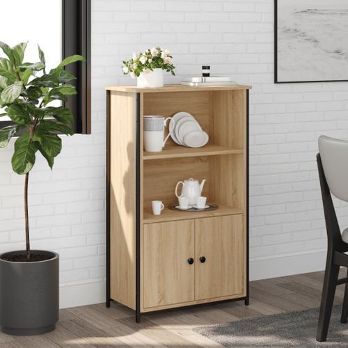 Buffet haut chêne sonoma 62x32x103,5 cm bois d'ingénierie - Photo n°2; ?>