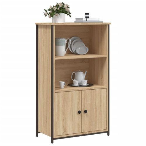 Buffet haut chêne sonoma 62x32x103,5 cm bois d'ingénierie - Photo n°3; ?>