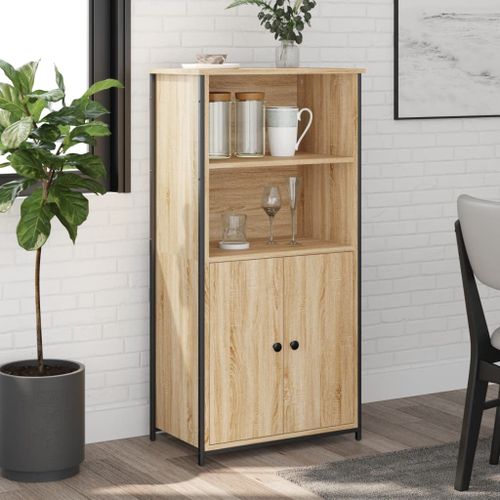 Buffet haut chêne sonoma 62x36x121,5 cm bois d'ingénierie - Photo n°2; ?>