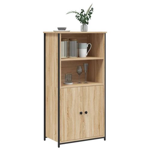 Buffet haut chêne sonoma 62x36x121,5 cm bois d'ingénierie - Photo n°3; ?>