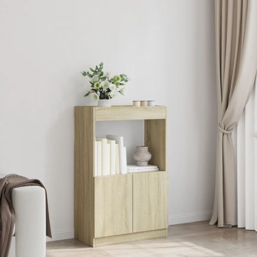 Buffet haut chêne sonoma 63x33x100 cm bois d'ingénierie - Photo n°3; ?>