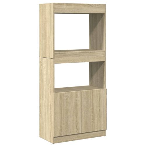 Buffet haut chêne sonoma 63x33x140 cm bois d'ingénierie - Photo n°2; ?>