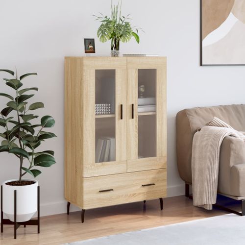 Buffet haut chêne sonoma 69,5x31x115 cm bois d'ingénierie - Photo n°2; ?>