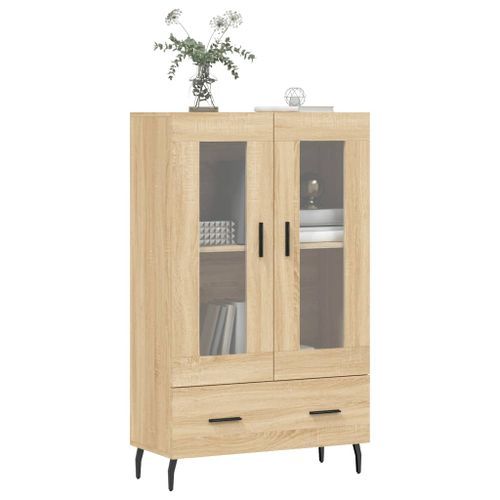 Buffet haut chêne sonoma 69,5x31x115 cm bois d'ingénierie - Photo n°3; ?>