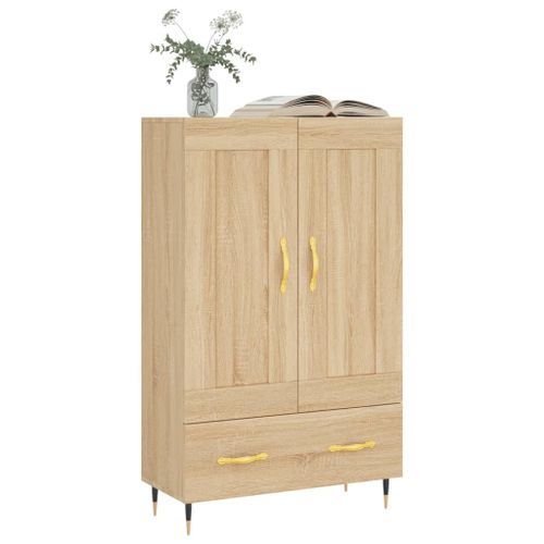 Buffet haut chêne sonoma 69,5x31x115 cm bois d'ingénierie - Photo n°3; ?>