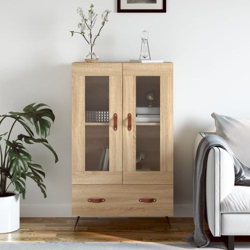 Buffet haut chêne sonoma 69,5x31x115 cm bois d'ingénierie - Photo n°2; ?>