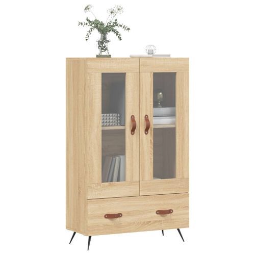 Buffet haut chêne sonoma 69,5x31x115 cm bois d'ingénierie - Photo n°3; ?>