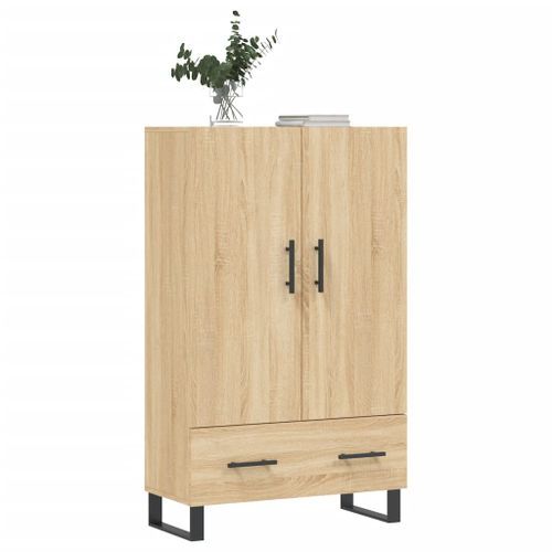 Buffet haut chêne sonoma 69,5x31x115 cm bois d'ingénierie - Photo n°3; ?>