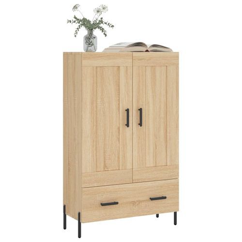 Buffet haut chêne sonoma 69,5x31x115 cm bois d'ingénierie - Photo n°3; ?>