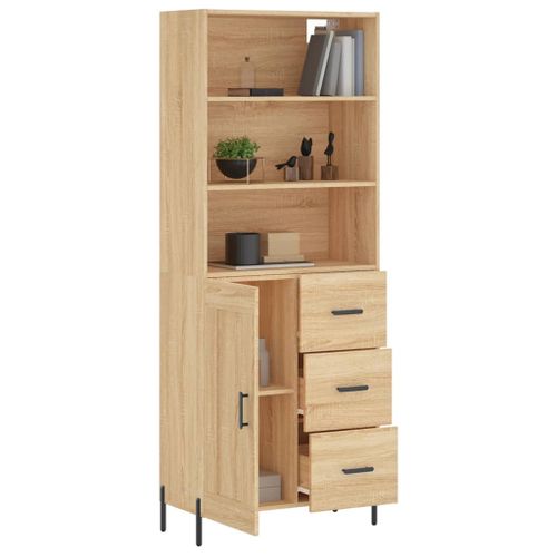 Buffet haut Chêne sonoma 69,5x34x180 cm Bois d'ingénierie - Photo n°3; ?>