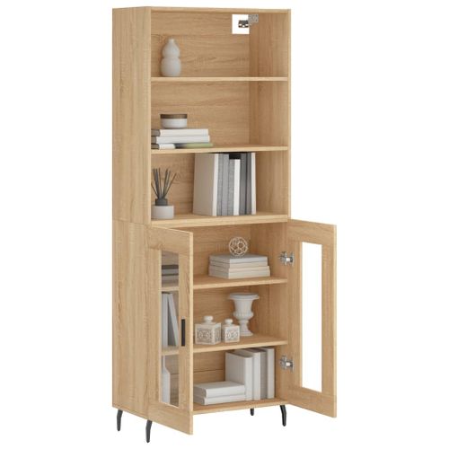 Buffet haut Chêne sonoma 69,5x34x180 cm Bois d'ingénierie - Photo n°3; ?>