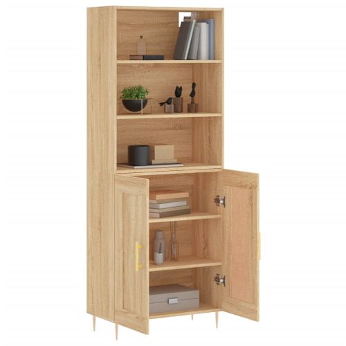 Buffet haut Chêne sonoma 69,5x34x180 cm Bois d'ingénierie - Photo n°3; ?>