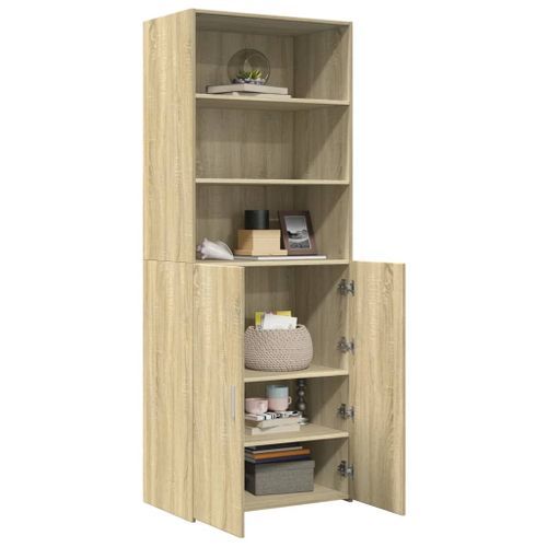 Buffet haut chêne sonoma 70x42,5x185 cm bois d'ingénierie - Photo n°3; ?>