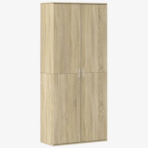 Buffet haut chêne sonoma 80x35x180 cm bois d'ingénierie - Photo n°2; ?>