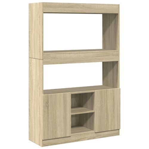 Buffet haut chêne sonoma 92x33x140 cm bois d'ingénierie - Photo n°2; ?>