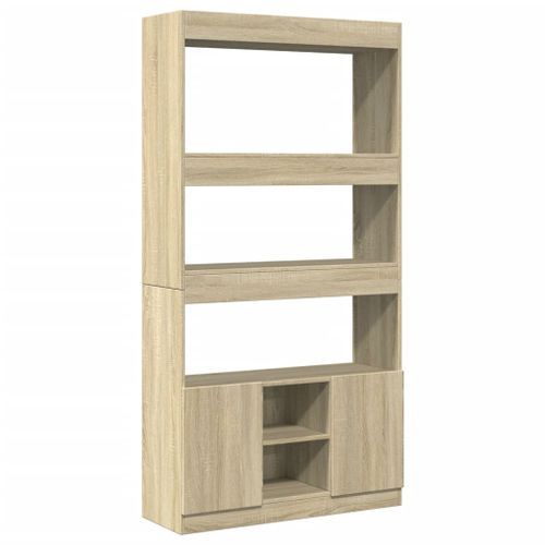 Buffet haut chêne sonoma 92x33x180 cm bois d'ingénierie - Photo n°2; ?>