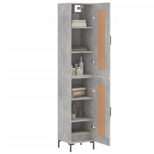 Buffet haut Gris béton 34,5x34x180 cm Bois d'ingénierie - Photo n°3; ?>