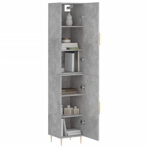 Buffet haut Gris béton 34,5x34x180 cm Bois d'ingénierie - Photo n°3; ?>