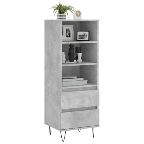 Buffet haut Gris béton 40x36x110 cm Bois d'ingénierie - Photo n°3; ?>