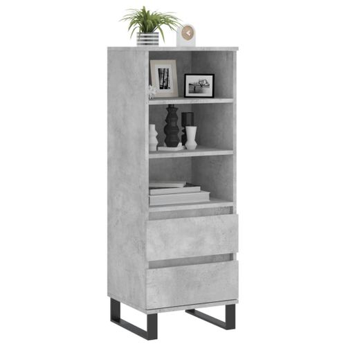 Buffet haut Gris béton 40x36x110 cm Bois d'ingénierie - Photo n°3; ?>