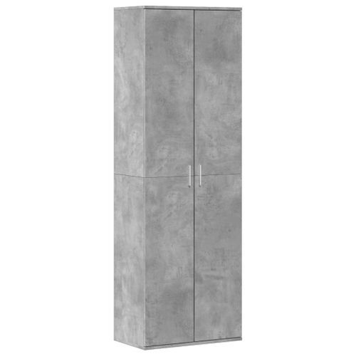 Buffet haut gris béton 60x35x180 cm bois d'ingénierie - Photo n°2; ?>