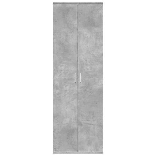 Buffet haut gris béton 60x35x180 cm bois d'ingénierie - Photo n°3; ?>