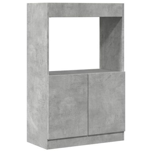 Buffet haut gris béton 63x33x100 cm bois d'ingénierie - Photo n°2; ?>