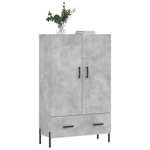 Buffet haut gris béton 69,5x31x115 cm bois d'ingénierie - Photo n°3; ?>