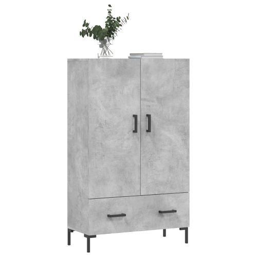 Buffet haut gris béton 69,5x31x115 cm bois d'ingénierie - Photo n°3; ?>