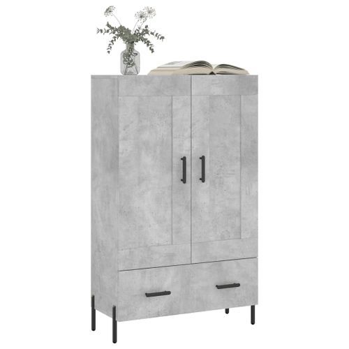 Buffet haut gris béton 69,5x31x115 cm bois d'ingénierie - Photo n°3; ?>