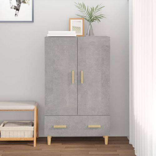 Buffet haut Gris béton 70x31x115 cm Bois d'ingénierie - Photo n°2; ?>