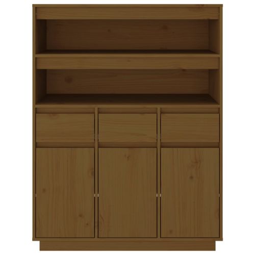 Buffet haut Marron miel 89x40x116,5 cm Bois massif de pin - Photo n°3; ?>