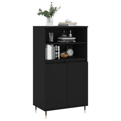 Buffet haut Noir 60x36x110 cm Bois d'ingénierie - Photo n°3; ?>