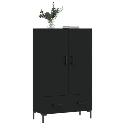 Buffet haut noir 69,5x31x115 cm bois d'ingénierie - Photo n°3; ?>