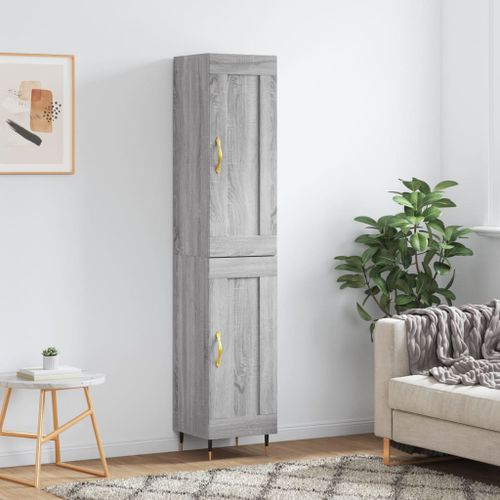 Buffet haut Sonoma gris 34,5x34x180 cm Bois d'ingénierie - Photo n°2; ?>