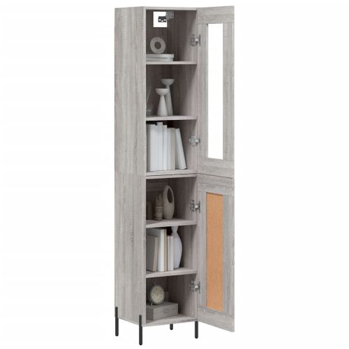 Buffet haut Sonoma gris 34,5x34x180 cm Bois d'ingénierie - Photo n°3; ?>