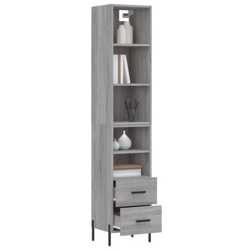 Buffet haut Sonoma gris 34,5x34x180 cm Bois d'ingénierie - Photo n°3; ?>