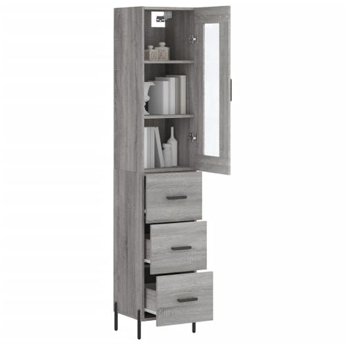 Buffet haut Sonoma gris 34,5x34x180 cm Bois d'ingénierie - Photo n°3; ?>