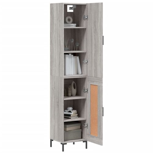 Buffet haut Sonoma gris 34,5x34x180 cm Bois d'ingénierie - Photo n°3; ?>