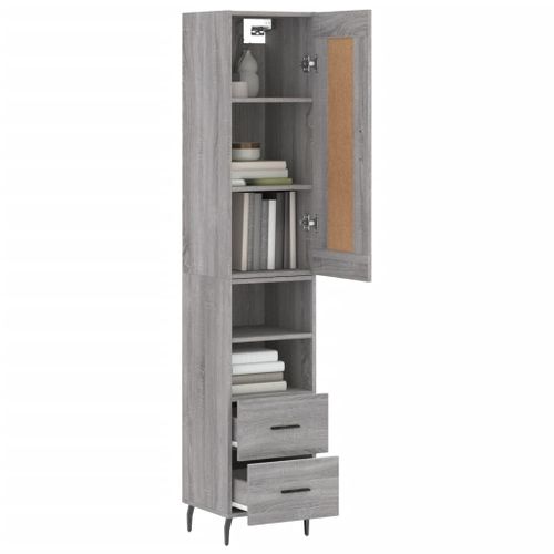 Buffet haut Sonoma gris 34,5x34x180 cm Bois d'ingénierie - Photo n°3; ?>