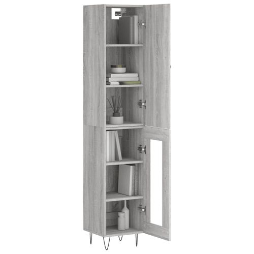 Buffet haut Sonoma gris 34,5x34x180 cm Bois d'ingénierie - Photo n°3; ?>