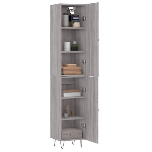 Buffet haut Sonoma gris 34,5x34x180 cm Bois d'ingénierie - Photo n°3; ?>